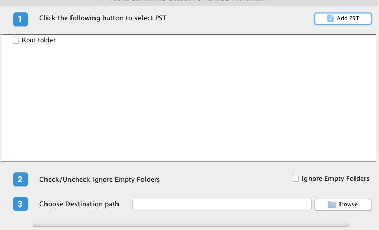 Convert any PST files to MSG format in any MAC OS